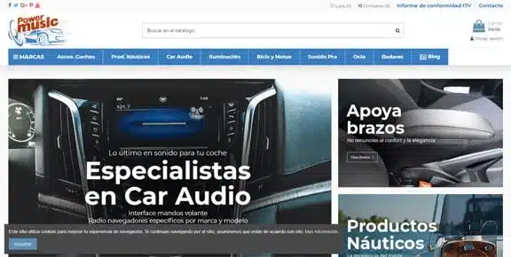 mejores recursos plataformas crear tiendas online ejemplo-prestaashop-power-music