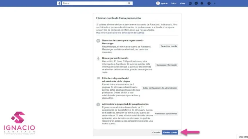 como eliminar cuenta facebook permanentemente 18