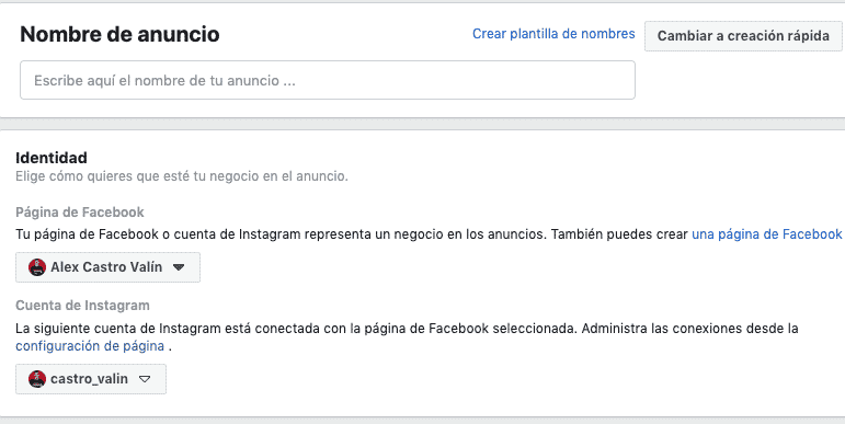 Guia facebook ads poner nombre al anuncio