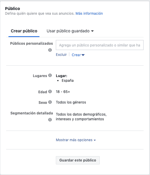 Guia facebook ads escoge a tu publico
