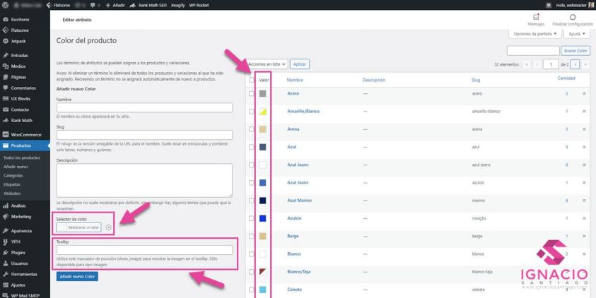 como añadir selector color imagen variaciones productos woocommerce ytih woocommerce color and label variations premium editar termino