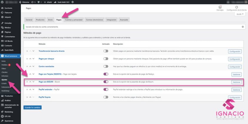 como configurar bizum woocommerce