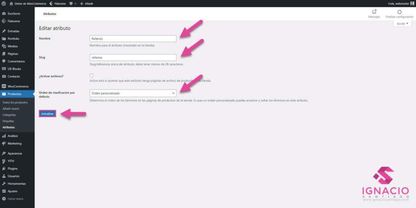 como crear variaciones productos woocommerce crear atributos editar informacion