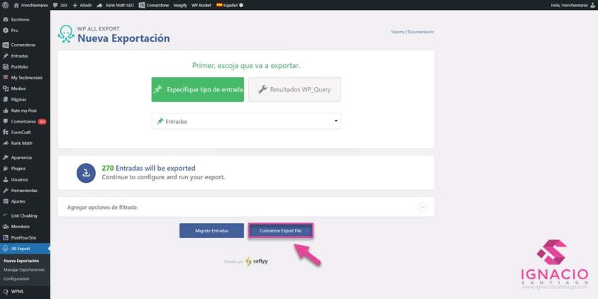 como exportar datos personalizados wordpress wp all export 3 2 1