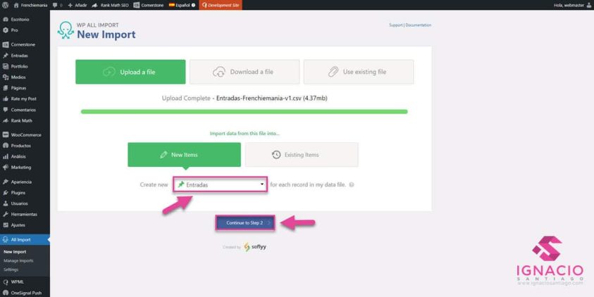 como importar datos wordpress wp all import