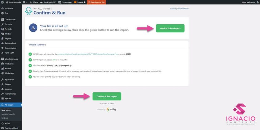 como importar datos wordpress wp all import