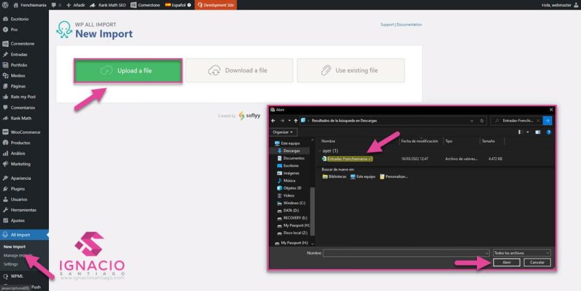 como importar datos wordpress wp all import
