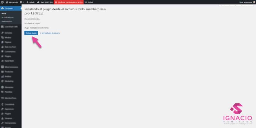 como instalar memberpress 2