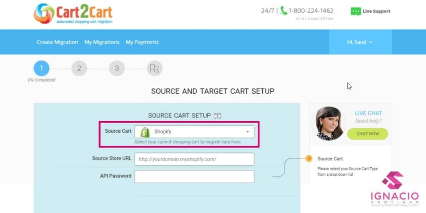 como migrar shopify a woocommerce cart2cart migration page