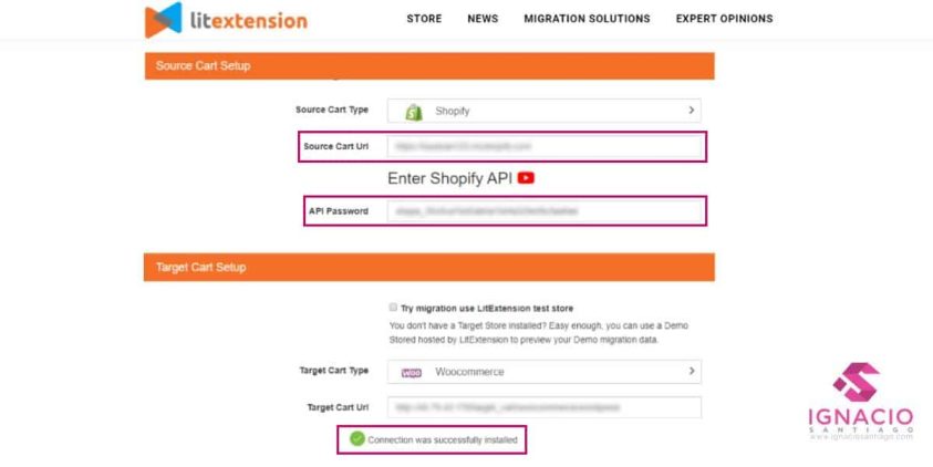 como migrar shopify a woocommerce litextension page migration