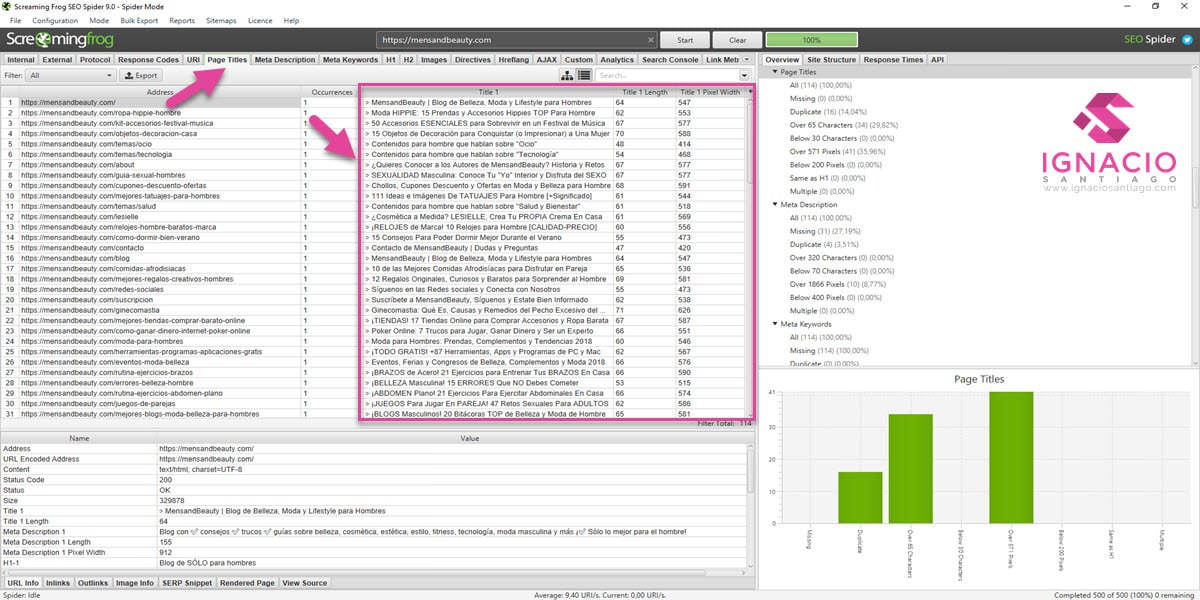 como optimizar posicionamiento web seo tienda online wordpress auditoria seo titulos screaming frog