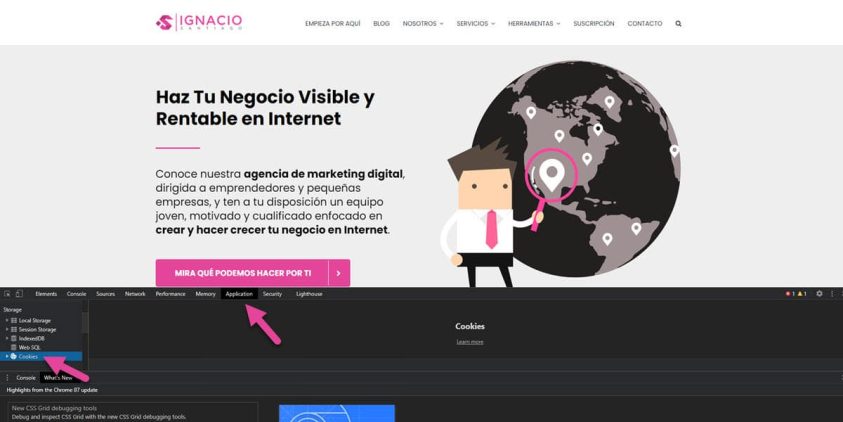 como saber que cookies utiliza mi web google chrome