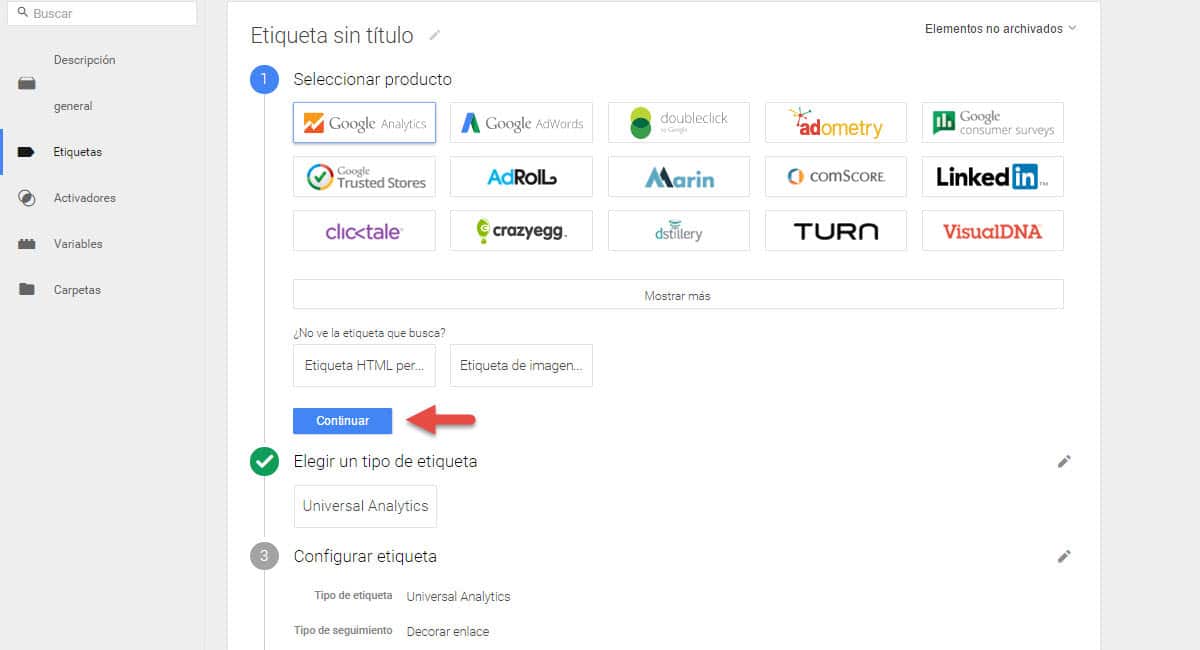tutorial google tag manager etiquetas