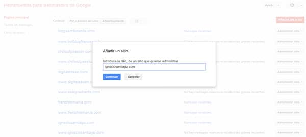 tutorial google webmaster tools añadir dominio