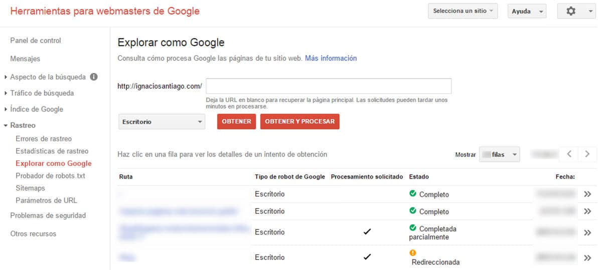 tutorial google webmaster tools rastreo explorar como google