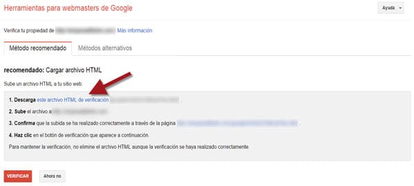 tutorial google webmaster tools verificar dominio