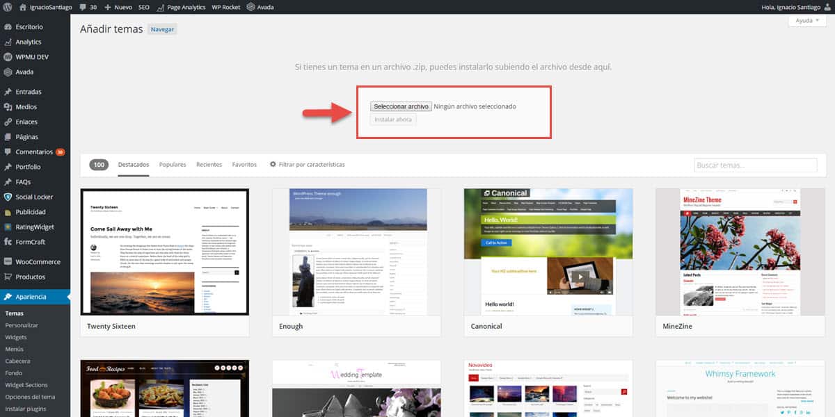 tutorial wordpress como instalar plantilla hosting propio wordpress.org