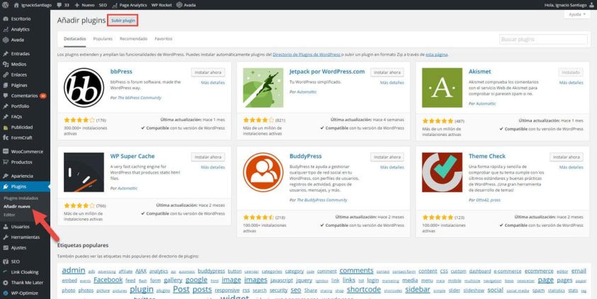 tutorial wordpress como activar plugins en wordpress hosting propio